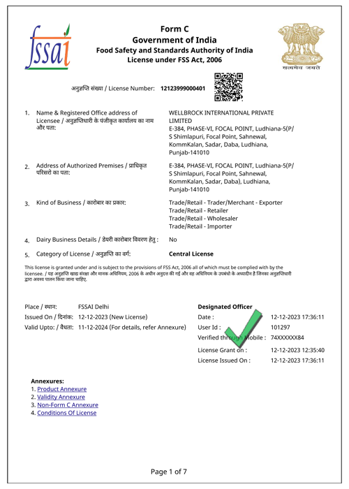 Fssai Certificate